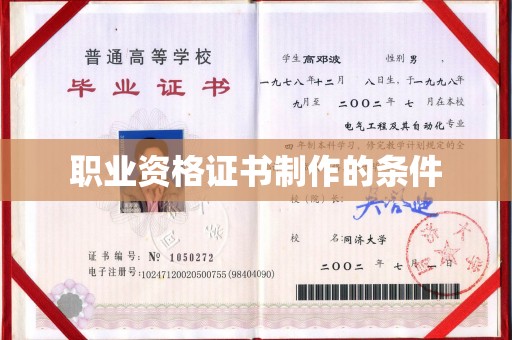 青原职业资格证书制作的条件